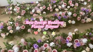 Purple and Pink Wedding Centerpieces Flower Garland Arch Backdrop Decoration Runner Flowers for Table