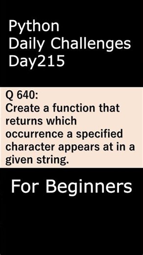 Python Daily Challenges Day215 For Beginners #programming #python #beginnersstitch