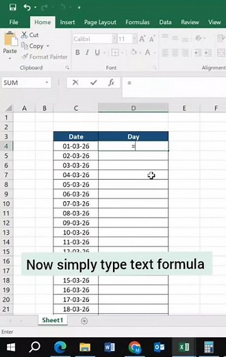 How to Auto Fill Dates & Weekdays in Excel (Easy Method) #excel #shorts