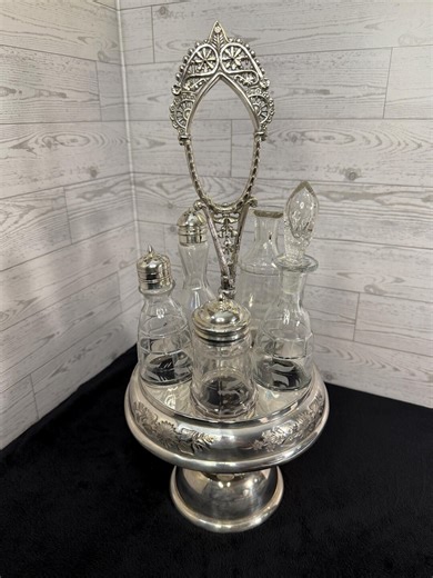 Antique Rogers Quadruple Plate Cruet Castor Set, 6-bottle Victorian Silverplate C.1880s - Etsy