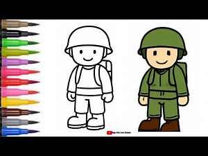 How to Draw a Soldier Easy Step by Step - For Kids