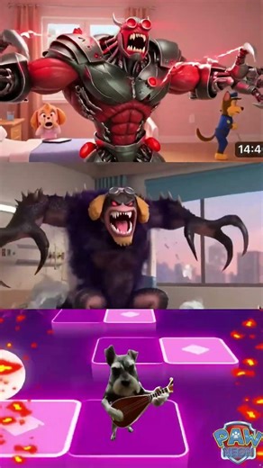 Paw Patrol Scary Chase VS Ryder VS Marshall | Fun Dance Tiles Hop 🎵 #shorts