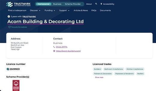 Acorn Builders TrustMark Approved for Quality Insurance Repairs | Acorn Builders Ltd posted on the topic | LinkedIn