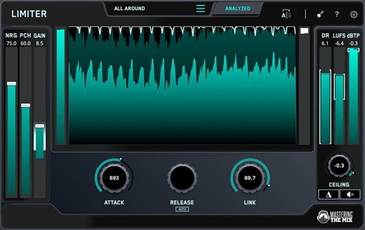 Limiter: Smart mastering limiter effect plugin by Mastering The Mix