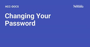 Changing Your Password - HCC-DOCS