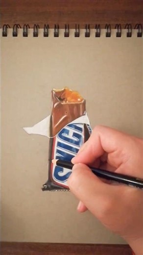 Το snickers σε χαρτί με ξυλομπογιές! Snickers drawing on paper! #art #pencildraw #pencilart #pencils