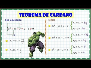 CARDANO'S THEOREM (Applied to the quadratic equation)
