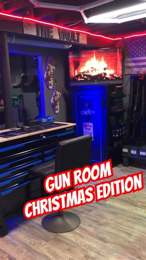 GUN ROOM CHRISTMAS EDITION || #airsoft #gunroom #gunwall #gunvault #whiskey #goals #viral #bourbon