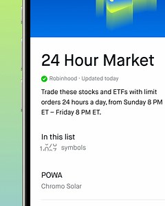 6K views · 37 reactions | 1,000+ symbols are now available for overnight trading on Robinhood 24 Hour Market  See full list: rbnhd.co/robinhood-24-hour-market and more info at: rbnhd.co/extended-hours-trading-disclosure | Robinhood | Facebook
