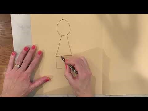 Kindergarten drawing of person using shapes