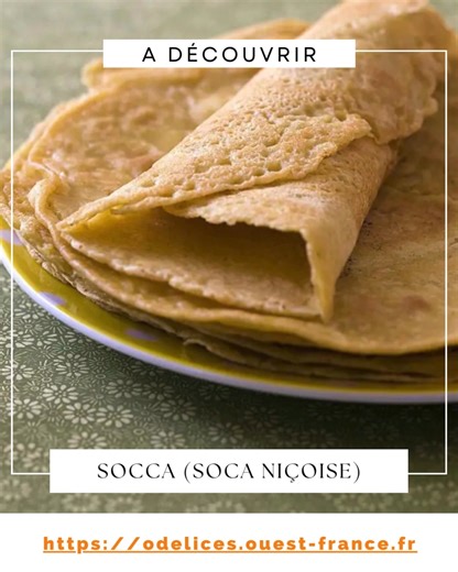 🌞 La socca niçoise : le soleil dans votre assiette ! 🇫🇷🥞 Envie d’un apéro méditerranéen, simple et savoureux ? La socca, cette galette dorée à base de farine de pois chiches, est une spécialité niçoise qui sent bon le Sud ! Croustillante à l’extérieur, moelleuse à l’intérieur, elle se déguste chaude, tout juste sortie de la poêle. Et bonne nouvelle : elle est ultra facile à préparer à la maison ! 📝 Ingrédients pour 8 à 10 galettes 250 g de farine de pois chiches 5 cl d’huile d’olive ½ cuill