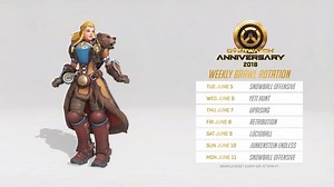 Party up and play before the event ends! 🎉 Check out Overwatch Anniversary 2018's Week 3 brawl schedule. 🗓️ | Overwatch