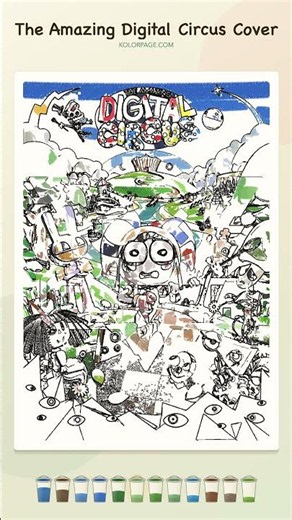 The Amazing Digital Circus Cover Coloring Page | The Amazing Digital C