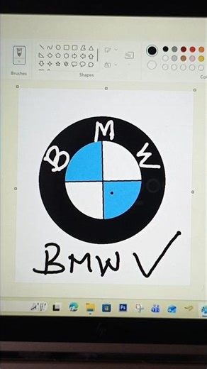 How To Draw a BMW Logo in 15 Seconds😜. #bmw #logo #shorts
