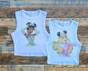 Princess Crop Tank Top, Princess Kids Tshirt, Womens Ariel Baby Tee, Princess and the Frog, Mulan Tiana, Cute Classic Prince, - Etsy