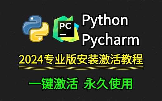 【附激活码】2024最新专业版Python+Pycharm安装激活教程，一键激活、永久使用，Python下载安装教程，Python安装包，Pycharm安装包！