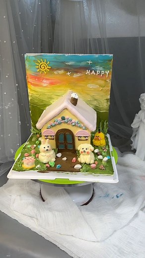 41K views · 433 reactions | Technical training Production process Handle teaching Cake brushing Cake  Little house  | Cake Make Tips | Facebook