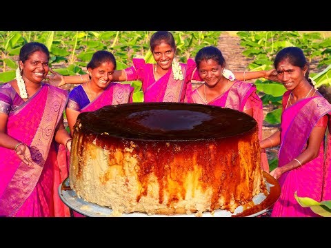 CARAMEL PUDDING CAKE | Bread Caramel Pudding Cake Recipe Cooking In Village | Village Super Cooking