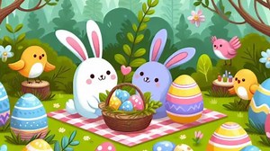 Everyone can see the Easter picnic - but can you spot the 5 differences?