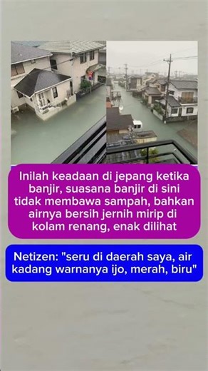 Inilah keadaan di jepang jika banjir airnya jernih #video #viralvideo #shorts