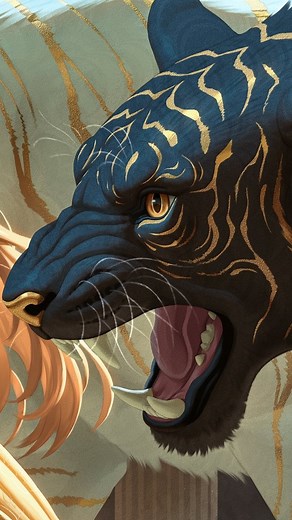 Art of Chiakiro ✨️ | Painting process of the tiger gods and the princess they guard 👸✨ As always, step by step breakdown, layered PSD and high res wallpaper... | Instagram