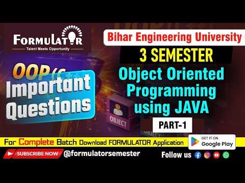 OOP Important Questions 2026 | Object Oriented Programming using JAVA | BEU 3rd Semester