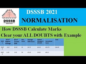 DSSSB Normalisation 2021 PRT TGT PGT NTT exams Explanation with Example