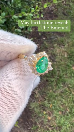 May’s birthstone is the Emerald, and we can’t think of a better way to celebrate a milestone birthday than a lovely Colombian Emerald and diamond ring. Emeralds from Columbia are known world over to possess the most beautiful, deepest, and richest green color saturation. Quite literally, they glow in bright sunlight. This ring is made in heavy 18k yellow gold, and features a striking 1.40 carat pear-shaped Emerald center. DM, or call/text us at 904-388-3340 for more information on this Emerald a