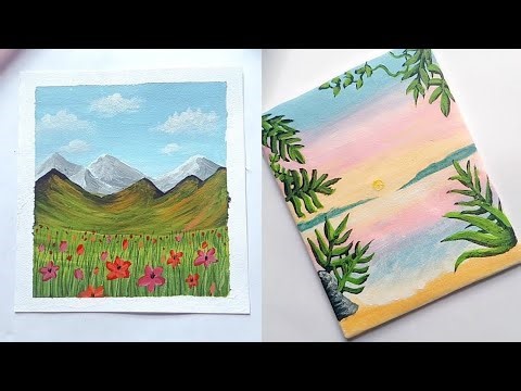 9 easy drawing technic for beginners || Nisa art and craft 1M|| Acrylic painting|| Drawing technic