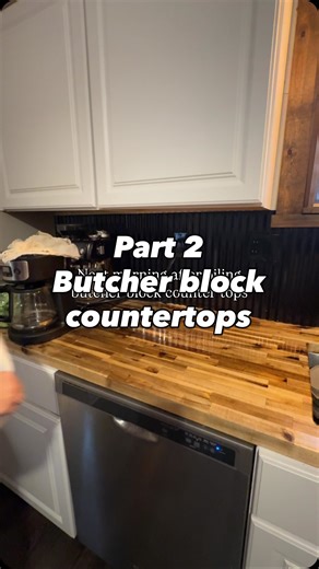 Jess on Instagram: "✨butcher block counter tops✨ After they have soaked up the oil, I wipe off any excess oil and put everything back on the counters. And now they are oiled and bright and pretty for now."