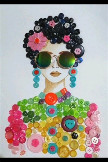 Button Art Magic on Canvas ✨🎨