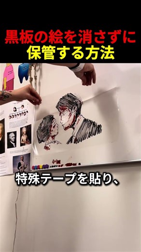 黒板の絵を消さずに保管する方法