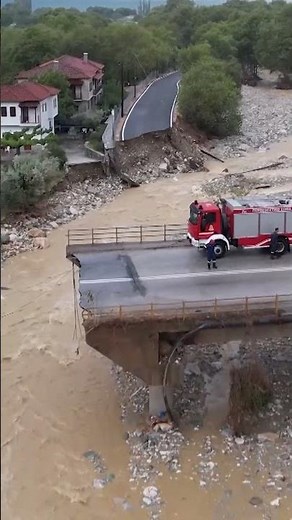Drone video shows damage after Greece hit by Storm Daniel #greece #weather #news