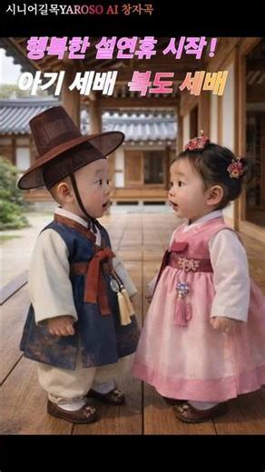 설연휴 한복 아기들 세배인사