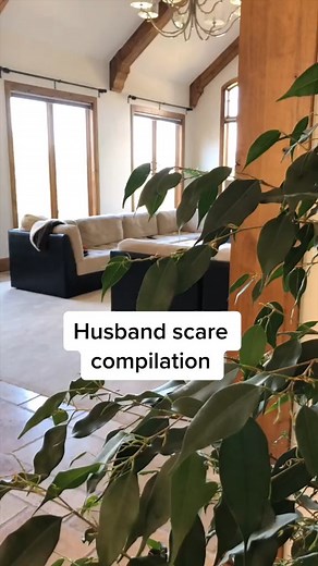 My husband is VERY jumpy lol #reaction #scare #husband #relationship | The Beeston Fam