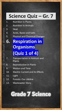 NCERT CBSE Class 7 Science - Chapter 6 Quiz 1: Respiration in Organisms - Quiz/Question Answer