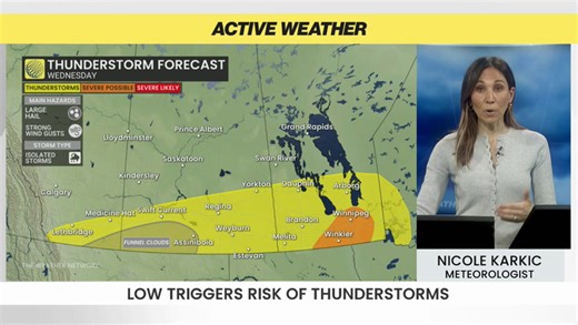 Prairies on alert for severe weather, including funnel clouds