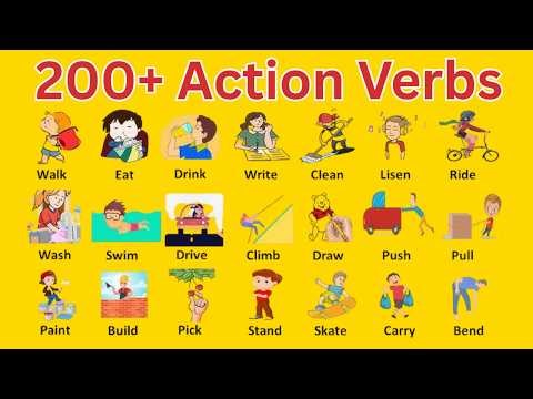 Learn 200 Verbs with Sentences for Kids | Action Words in English | Learn English Vocabulary