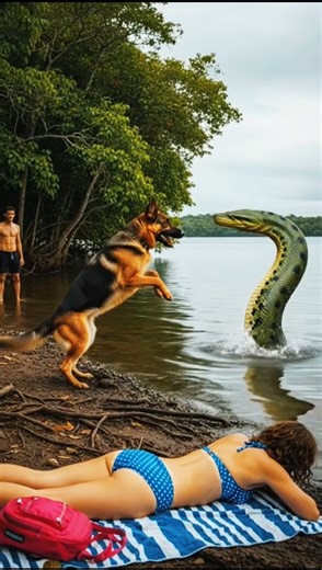 "Epic Dog vs Anaconda Fight! Who Wins? 🔥😂" #tending #pitbull #giantanimal #wildog #animalsrule