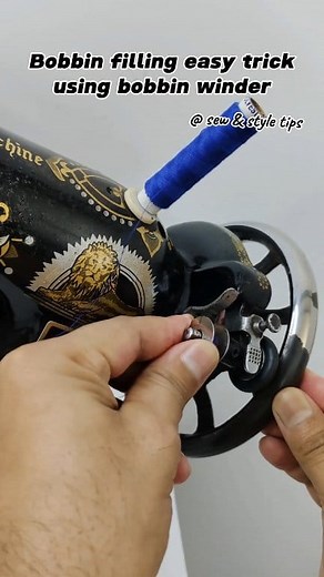 Bobbin filling easy trick using bobbin winder 🧵 #sewingtipsandtricks #TailoringTips #sewingmachine #SewingCommunity | Sew & Style Tips