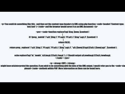 Unformatted XML parsing using PHP