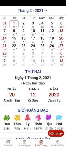 Lịch âm dương tháng 2 năm 2021 - Lịch vạn niên tháng 2/2021, Tết vào Ngày Nào