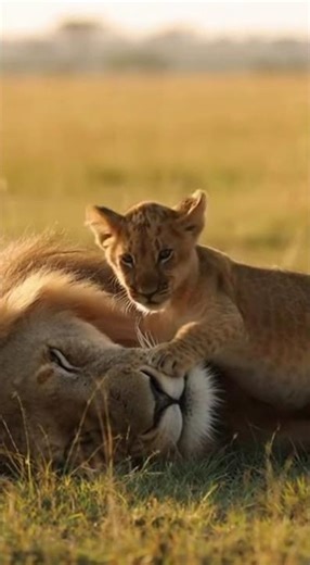 Cub Testing Boundaries#LionFamily #WildlifeMoments #SavannahLife