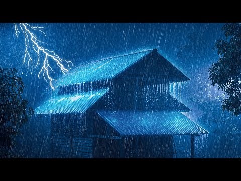 12 Hours of Heavy Rain & Thunderstorm on Tin Roof | Relaxing Rain for Deep Sleep & Relaxation