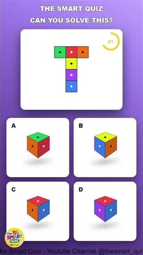 Smart Quiz: Can You Solve This Cube Net?#spatialreasoning #iqtest
