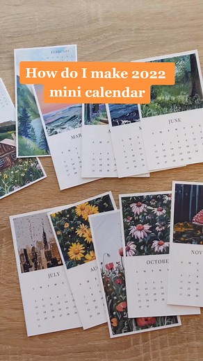 2022 mini calendars is here ✨#2022calendar #minicalendar #artprintsforsale #etsyartshop #asmrsmallbusiness #asmrpackaging #calendar #arttok