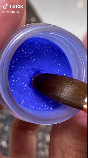 Royal Blue Sparkle Acrylic Nail Design Tutorial