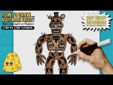 How to Draw NIGHTMARE FREDDY 😱🐻 (Five Nights at Freddy's) | Easy Step-By-Step Drawing Tutorial
