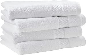 Amazon.com: Amazon Aware 100% Organic Cotton Plush Bath Towels - Hand Towels, 4-Pack, White : Home & Kitchen
