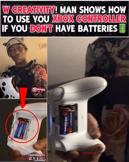 Da-TRapHouse.TV📺📡 on Instagram: "Man Shows How To Use You Xbox Controller If you Don’t Have Batteries🔋🎮🤯"